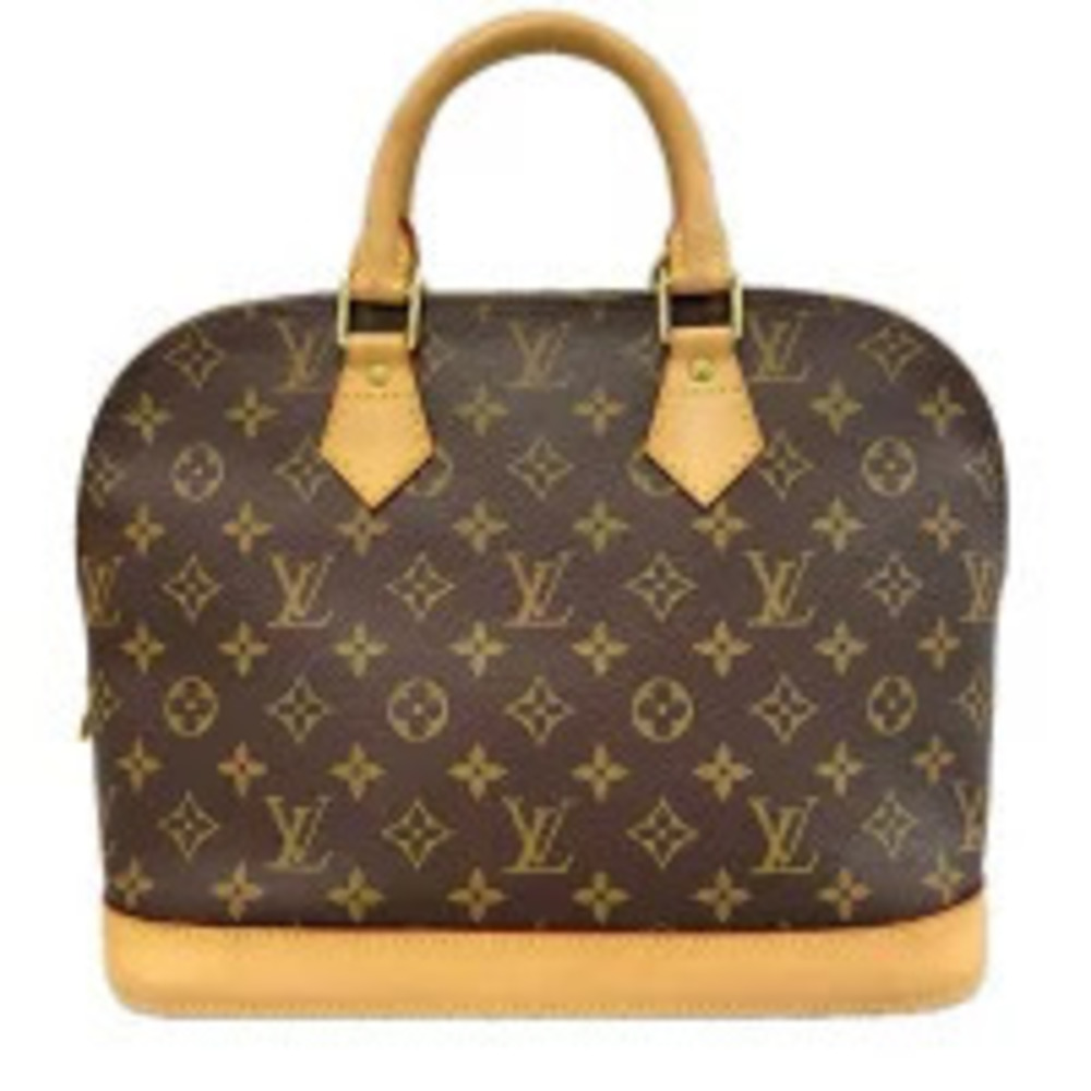 Louis Vuitton Alma Monogram Top Handle Bag LV Canvas Leather Brown